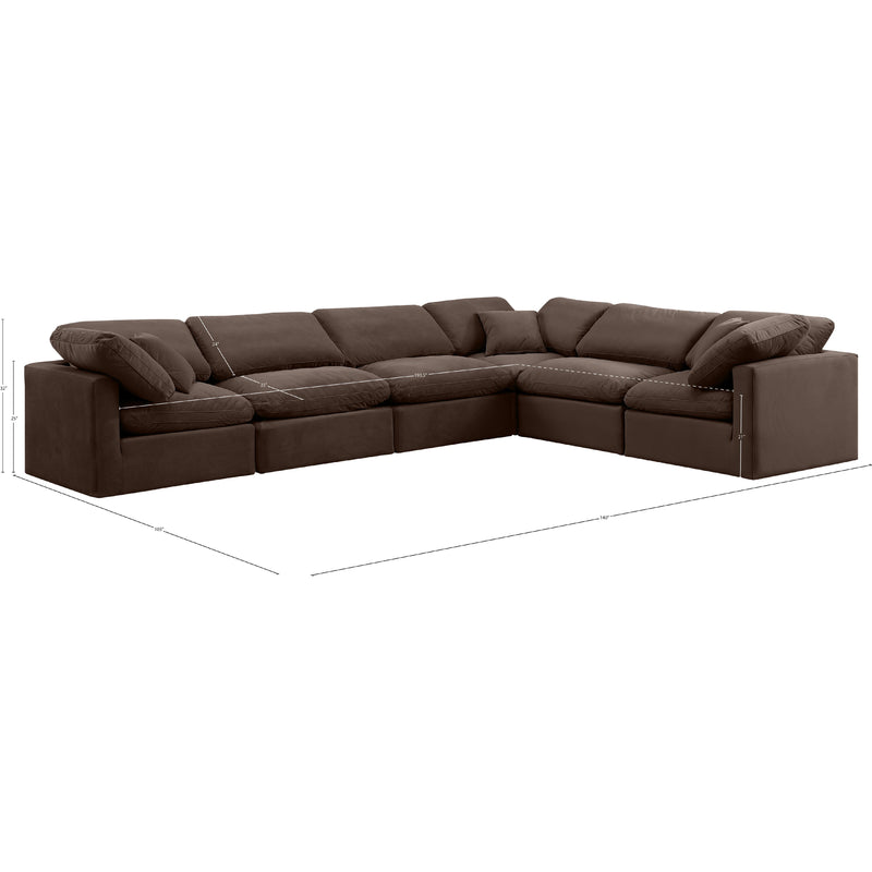 Meridian Indulge Brown Velvet Modular Sectional IMAGE 10