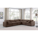Meridian Indulge Brown Velvet Modular Sectional IMAGE 2