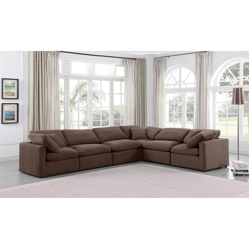 Meridian Indulge Brown Velvet Modular Sectional IMAGE 2
