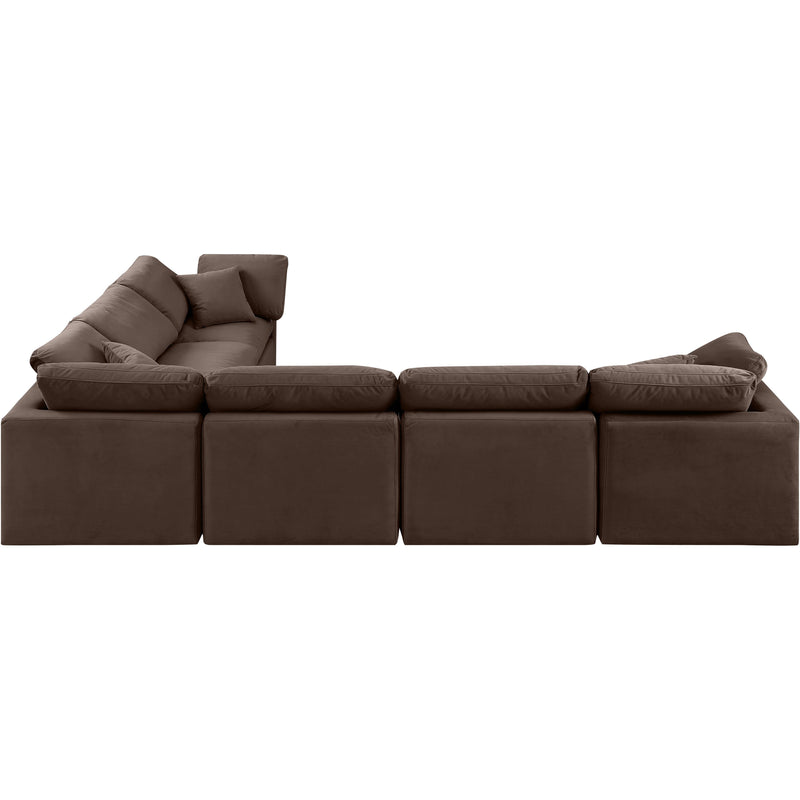 Meridian Indulge Brown Velvet Modular Sectional IMAGE 3