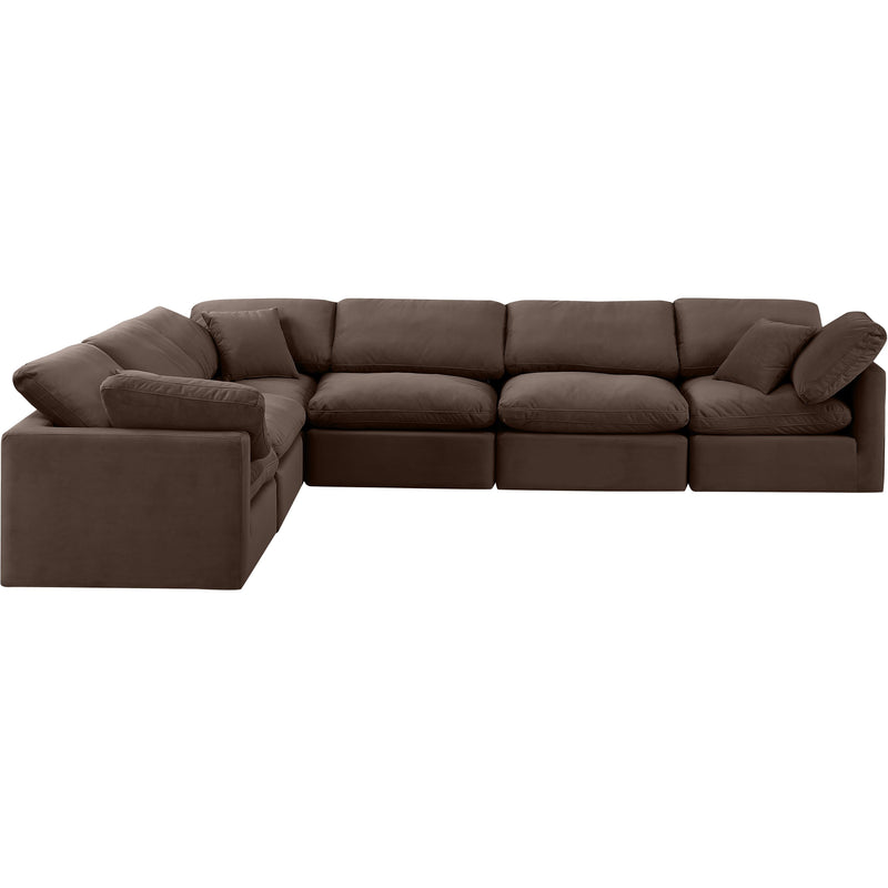 Meridian Indulge Brown Velvet Modular Sectional IMAGE 4