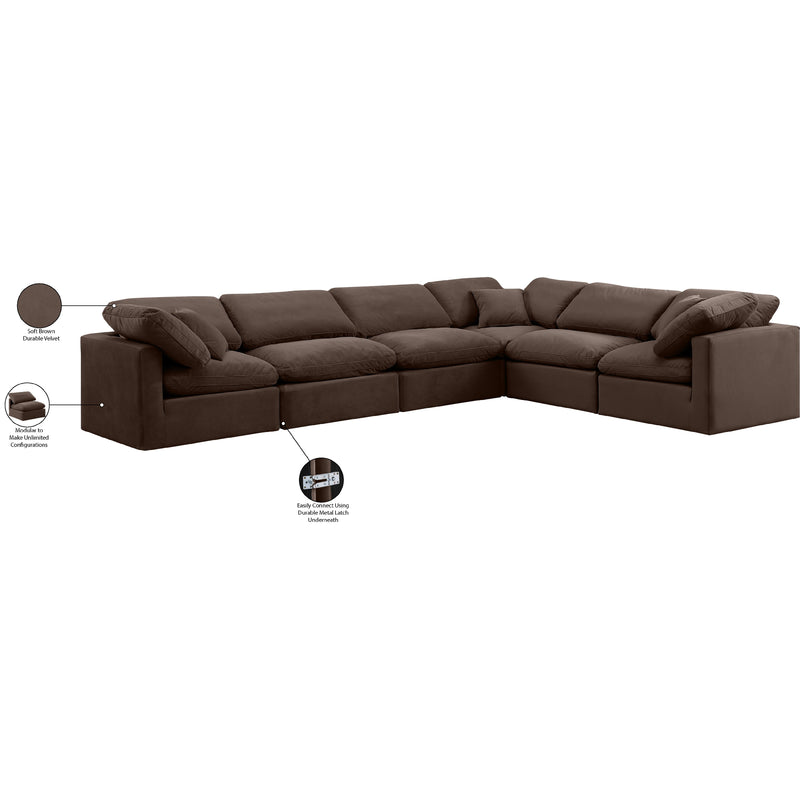 Meridian Indulge Brown Velvet Modular Sectional IMAGE 9
