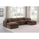 Meridian Indulge Brown Velvet Modular Sectional IMAGE 2