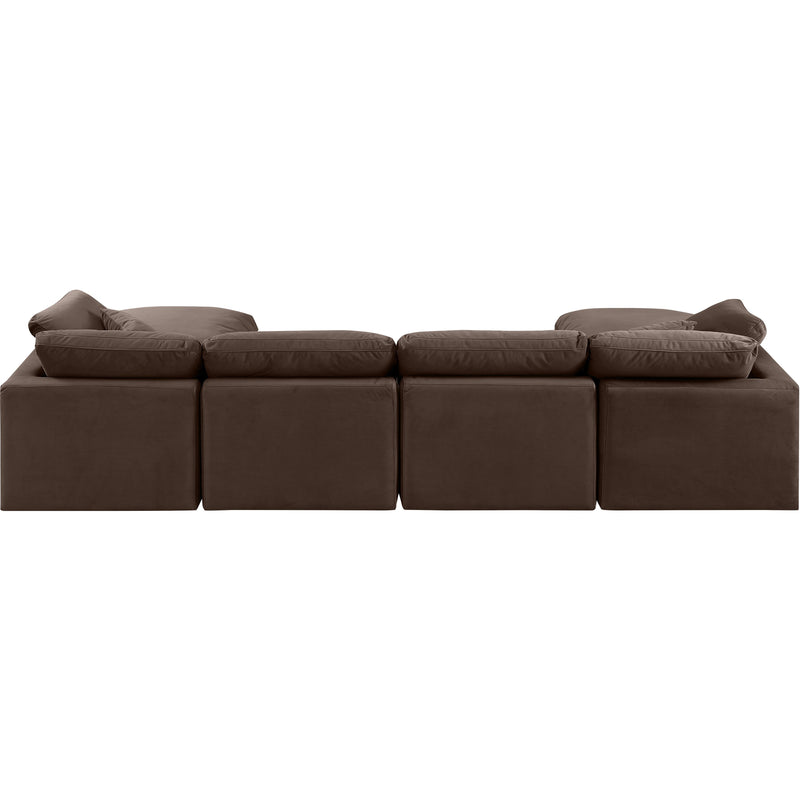 Meridian Indulge Brown Velvet Modular Sectional IMAGE 3