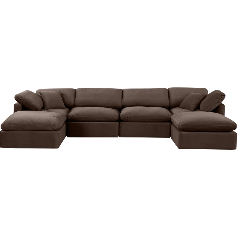 Meridian Indulge Brown Velvet Modular Sectional IMAGE 4