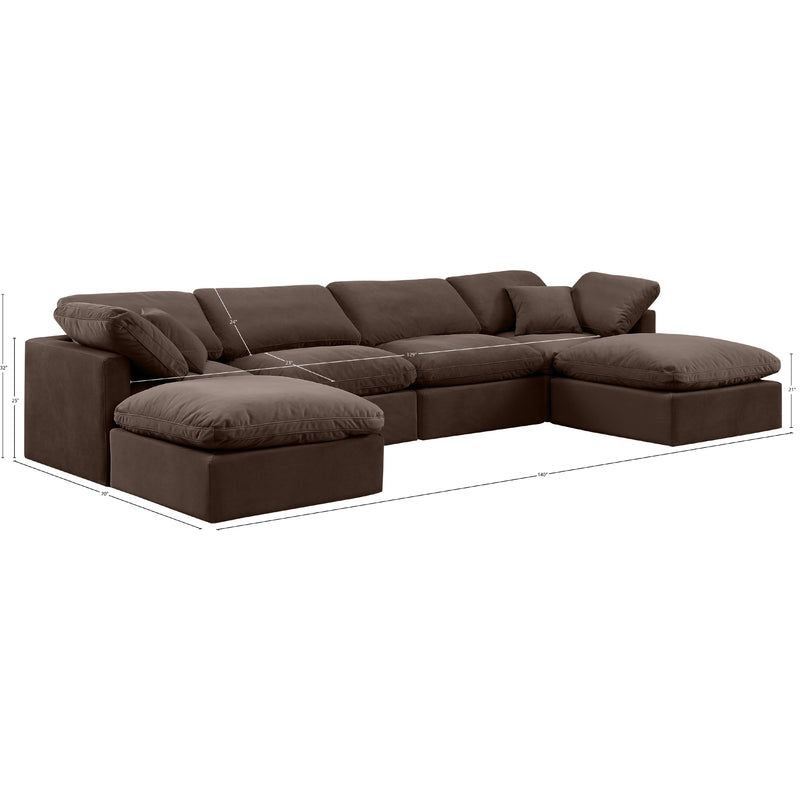 Meridian Indulge Brown Velvet Modular Sectional IMAGE 8