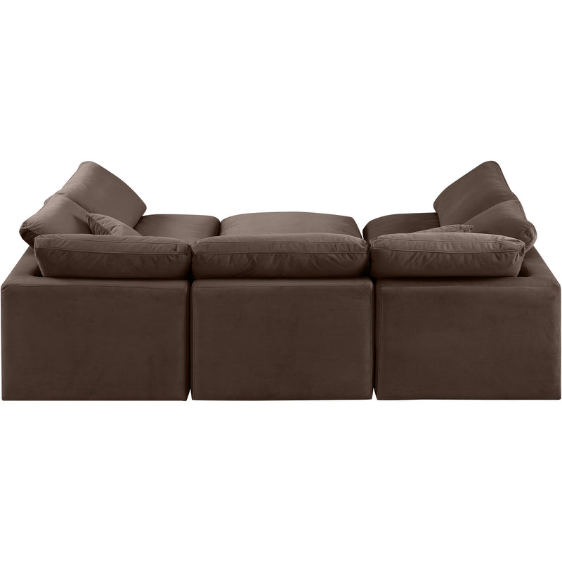 Meridian Indulge Brown Velvet Modular Sectional IMAGE 3