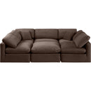 Meridian Indulge Brown Velvet Modular Sectional IMAGE 4