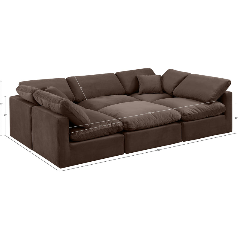 Meridian Indulge Brown Velvet Modular Sectional IMAGE 9