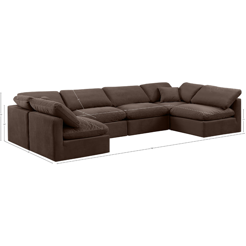 Meridian Indulge Brown Velvet Modular Sectional IMAGE 10