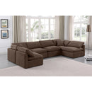 Meridian Indulge Brown Velvet Modular Sectional IMAGE 2
