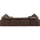 Meridian Indulge Brown Velvet Modular Sectional IMAGE 3