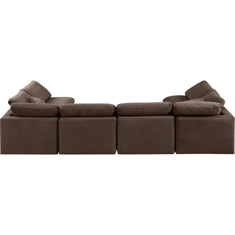 Meridian Indulge Brown Velvet Modular Sectional IMAGE 3