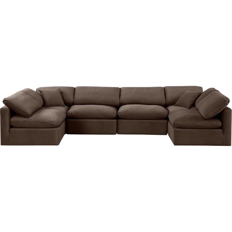 Meridian Indulge Brown Velvet Modular Sectional IMAGE 4