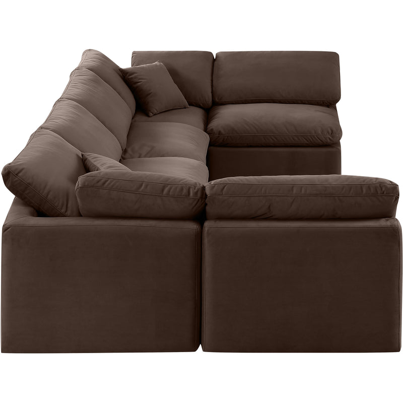 Meridian Indulge Brown Velvet Modular Sectional IMAGE 5