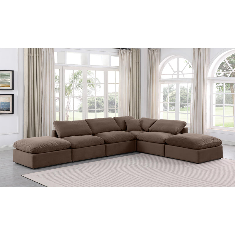 Meridian Indulge Brown Velvet Modular Sectional IMAGE 2