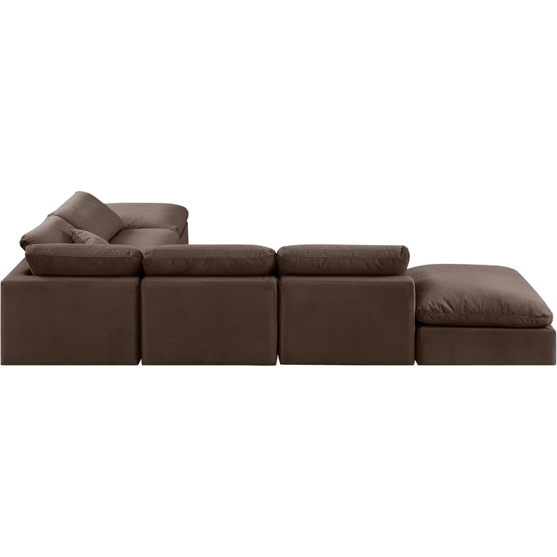 Meridian Indulge Brown Velvet Modular Sectional IMAGE 3