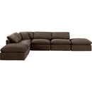 Meridian Indulge Brown Velvet Modular Sectional IMAGE 4