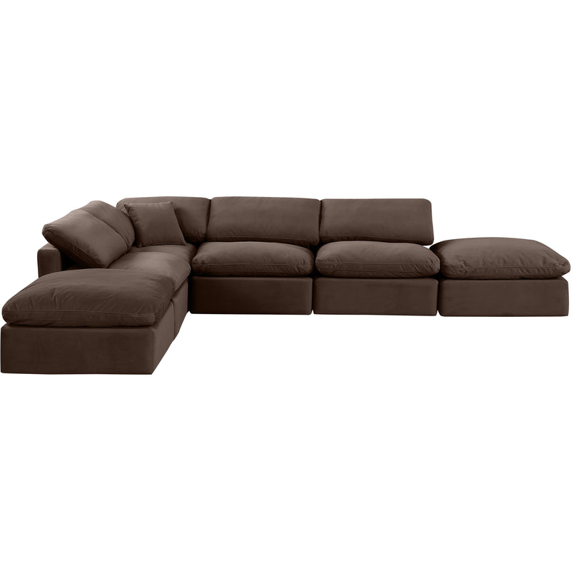 Meridian Indulge Brown Velvet Modular Sectional IMAGE 4