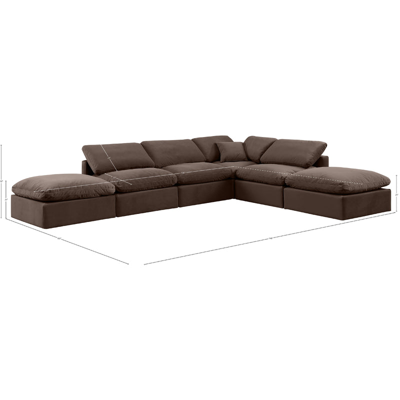 Meridian Indulge Brown Velvet Modular Sectional IMAGE 9