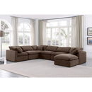 Meridian Indulge Brown Velvet Modular Sectional IMAGE 2