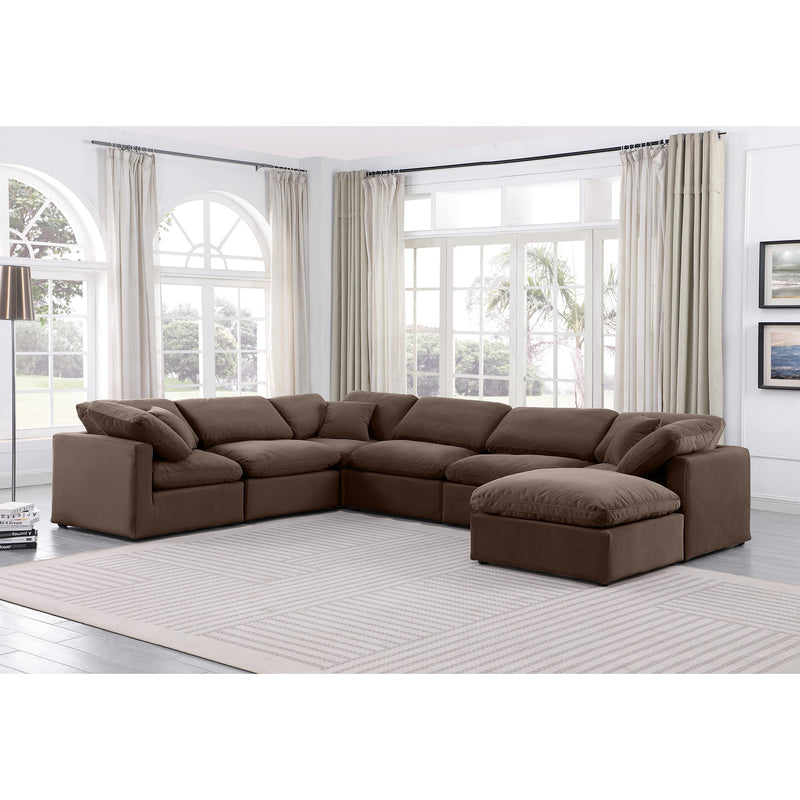 Meridian Indulge Brown Velvet Modular Sectional IMAGE 2