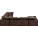 Meridian Indulge Brown Velvet Modular Sectional IMAGE 3