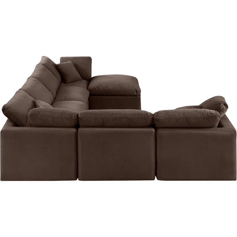 Meridian Indulge Brown Velvet Modular Sectional IMAGE 5