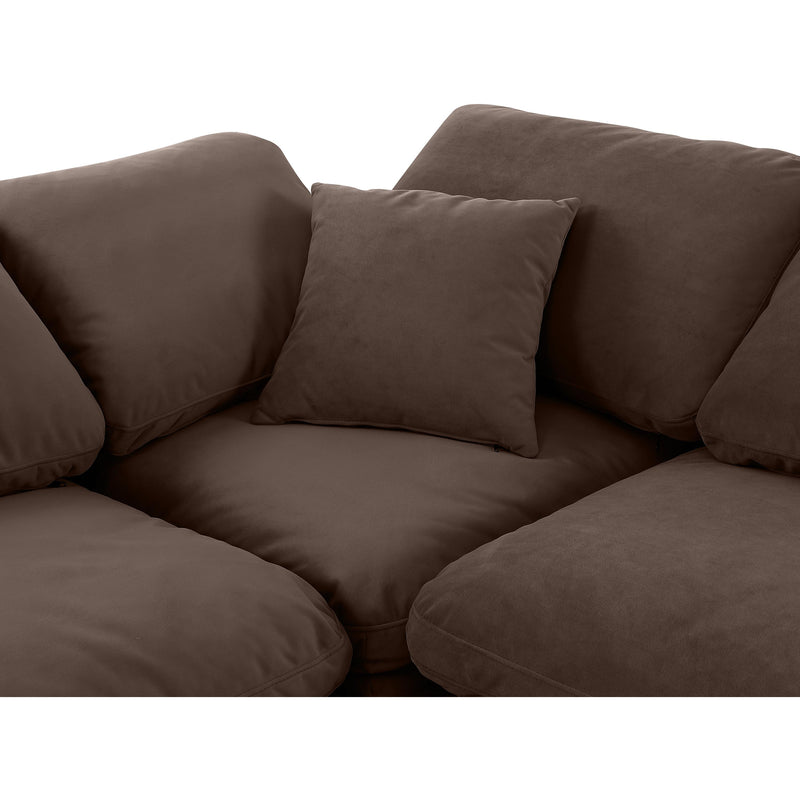 Meridian Indulge Brown Velvet Modular Sectional IMAGE 7