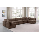 Meridian Indulge Brown Velvet Modular Sectional IMAGE 2