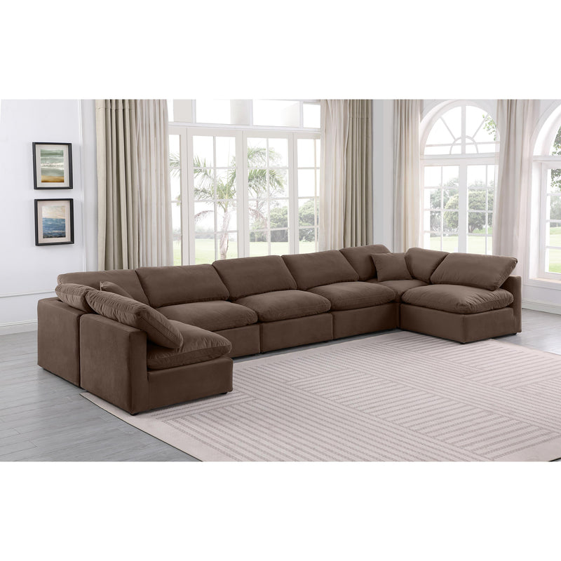 Meridian Indulge Brown Velvet Modular Sectional IMAGE 2