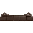 Meridian Indulge Brown Velvet Modular Sectional IMAGE 3