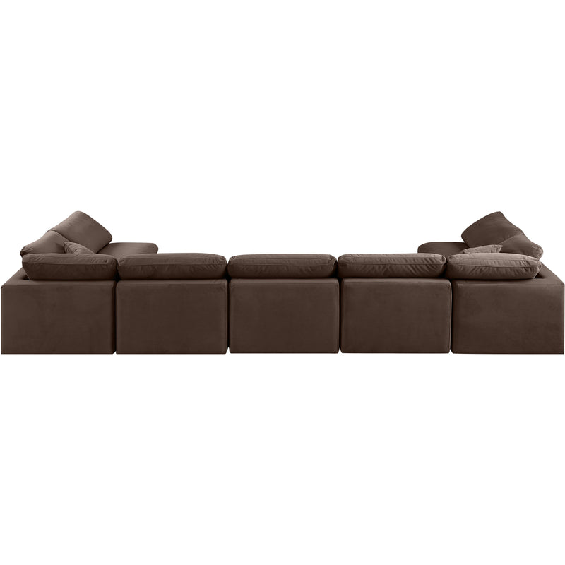Meridian Indulge Brown Velvet Modular Sectional IMAGE 3
