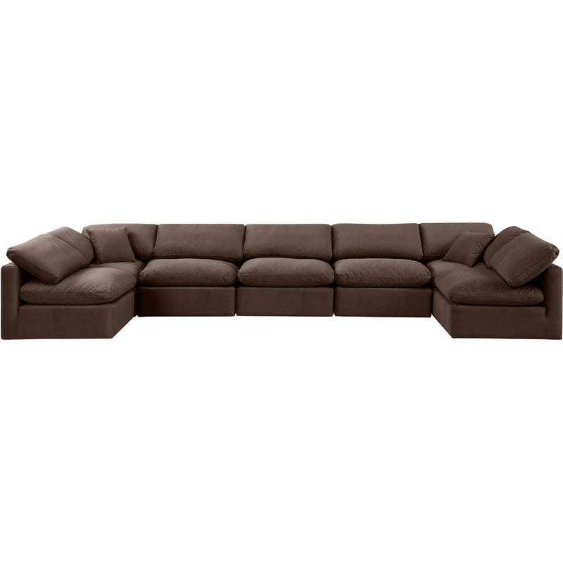 Meridian Indulge Brown Velvet Modular Sectional IMAGE 4