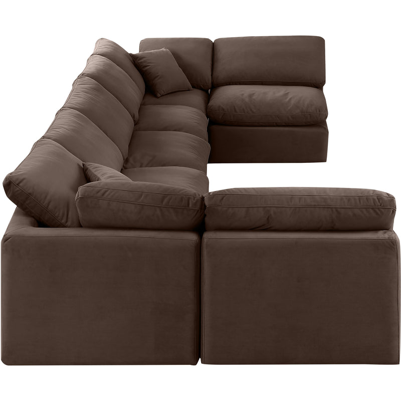 Meridian Indulge Brown Velvet Modular Sectional IMAGE 5