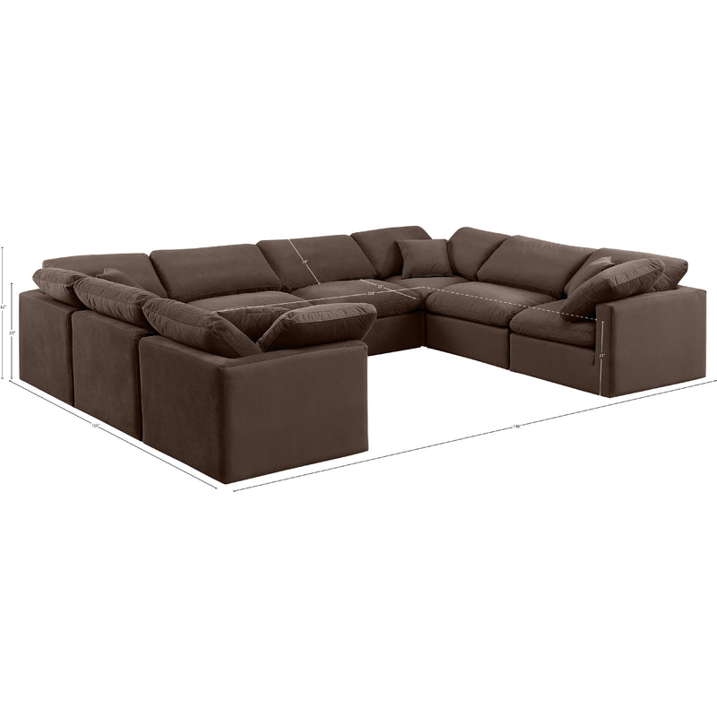Meridian Indulge Brown Velvet Modular Sectional IMAGE 10