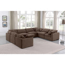 Meridian Indulge Brown Velvet Modular Sectional IMAGE 2