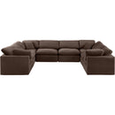 Meridian Indulge Brown Velvet Modular Sectional IMAGE 4