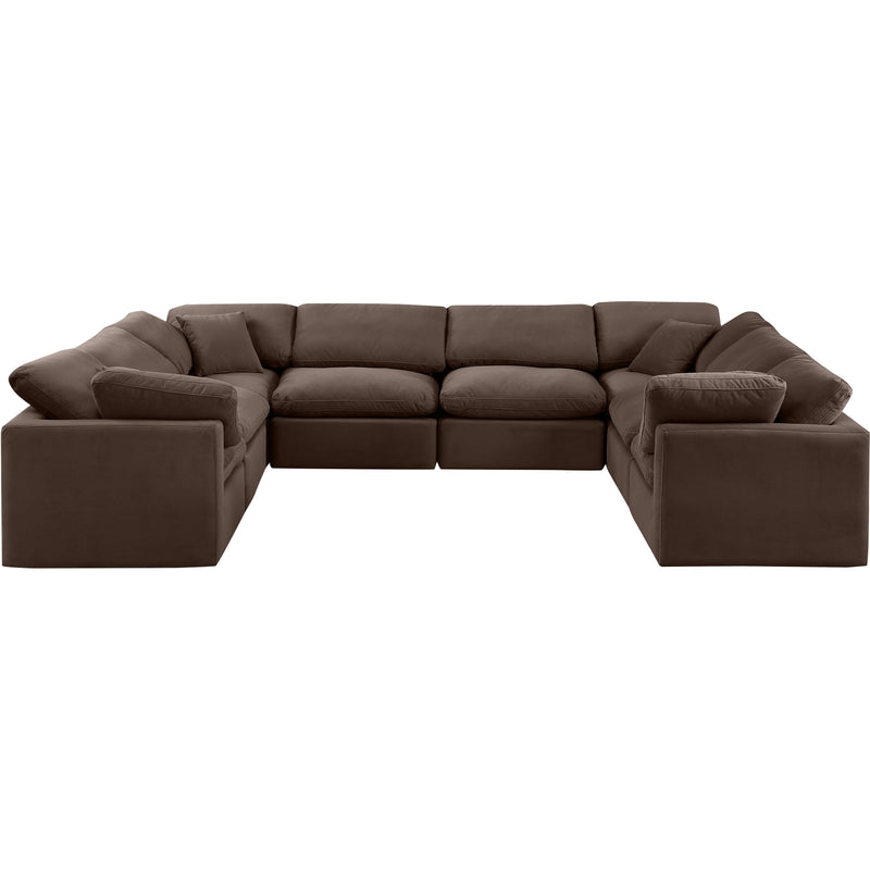 Meridian Indulge Brown Velvet Modular Sectional IMAGE 4