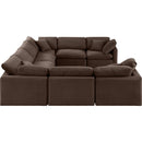 Meridian Indulge Brown Velvet Modular Sectional IMAGE 5