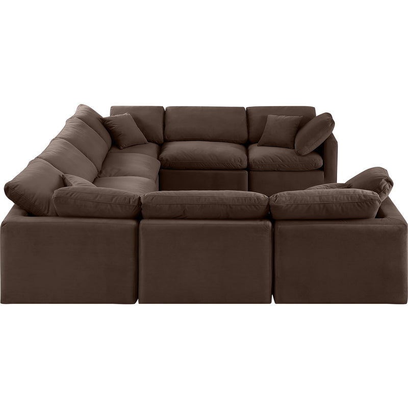 Meridian Indulge Brown Velvet Modular Sectional IMAGE 5