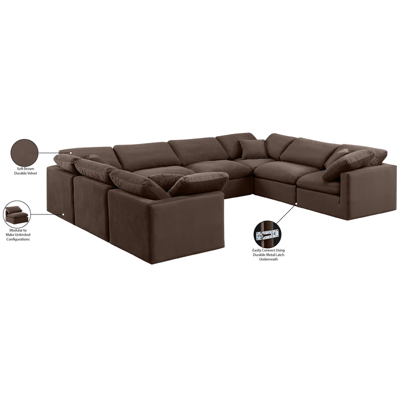Meridian Indulge Brown Velvet Modular Sectional IMAGE 9