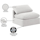 Meridian Indulge Cream Velvet Armless Chair IMAGE 8