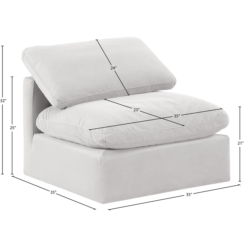 Meridian Indulge Cream Velvet Armless Chair IMAGE 9
