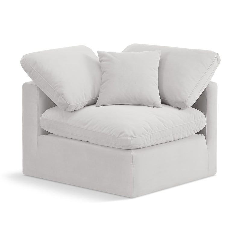 Meridian Indulge Cream Velvet Corner Chair IMAGE 1