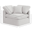 Meridian Indulge Cream Velvet Corner Chair IMAGE 9