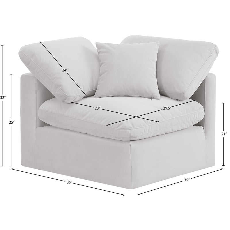 Meridian Indulge Cream Velvet Corner Chair IMAGE 9