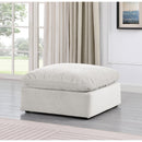 Meridian Indulge Cream Velvet Ottoman IMAGE 2