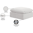 Meridian Indulge Cream Velvet Ottoman IMAGE 5