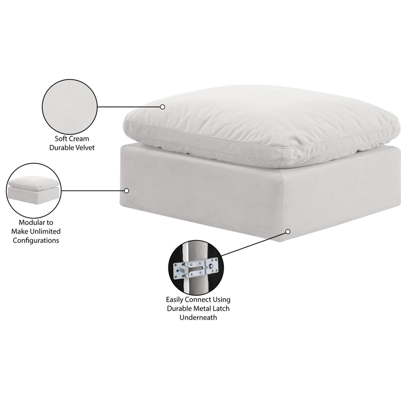 Meridian Indulge Cream Velvet Ottoman IMAGE 5